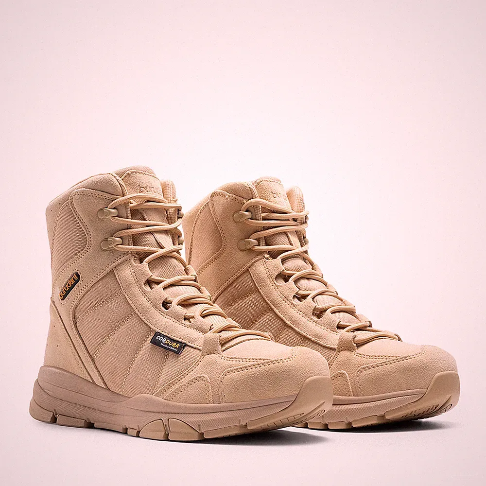 Mens Military Tactical Boots Hiking Combat Boots Lightweight Work Shoes Sand