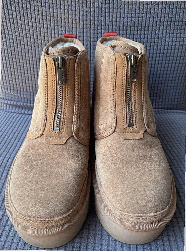 UGG Women's Neumel Platform Zip boots in Chestnut